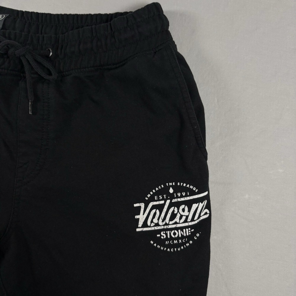 Volcom Stone Fleece Jogger Sweatpants Mens Medium Black Drawstring Graphic Logo - Picture 4 of 14